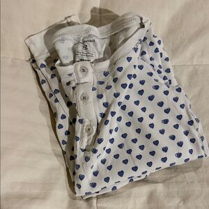 Roberta Roller Rabbit White Pajama Set with Blue Hearts